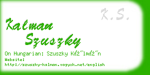 kalman szuszky business card